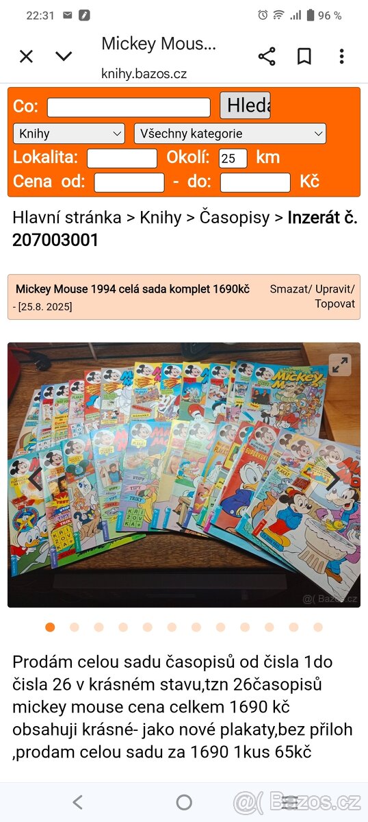 Prodam časopisy Mickey Mause 86ks 5.400 - 5