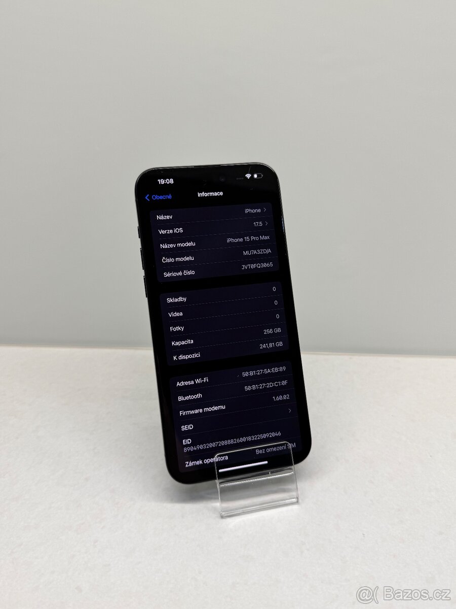 ZÁNOVNÍ APPLE IPHONE 15 PRO MAX 256GB-MODRÝ,100% BATERIE - 5