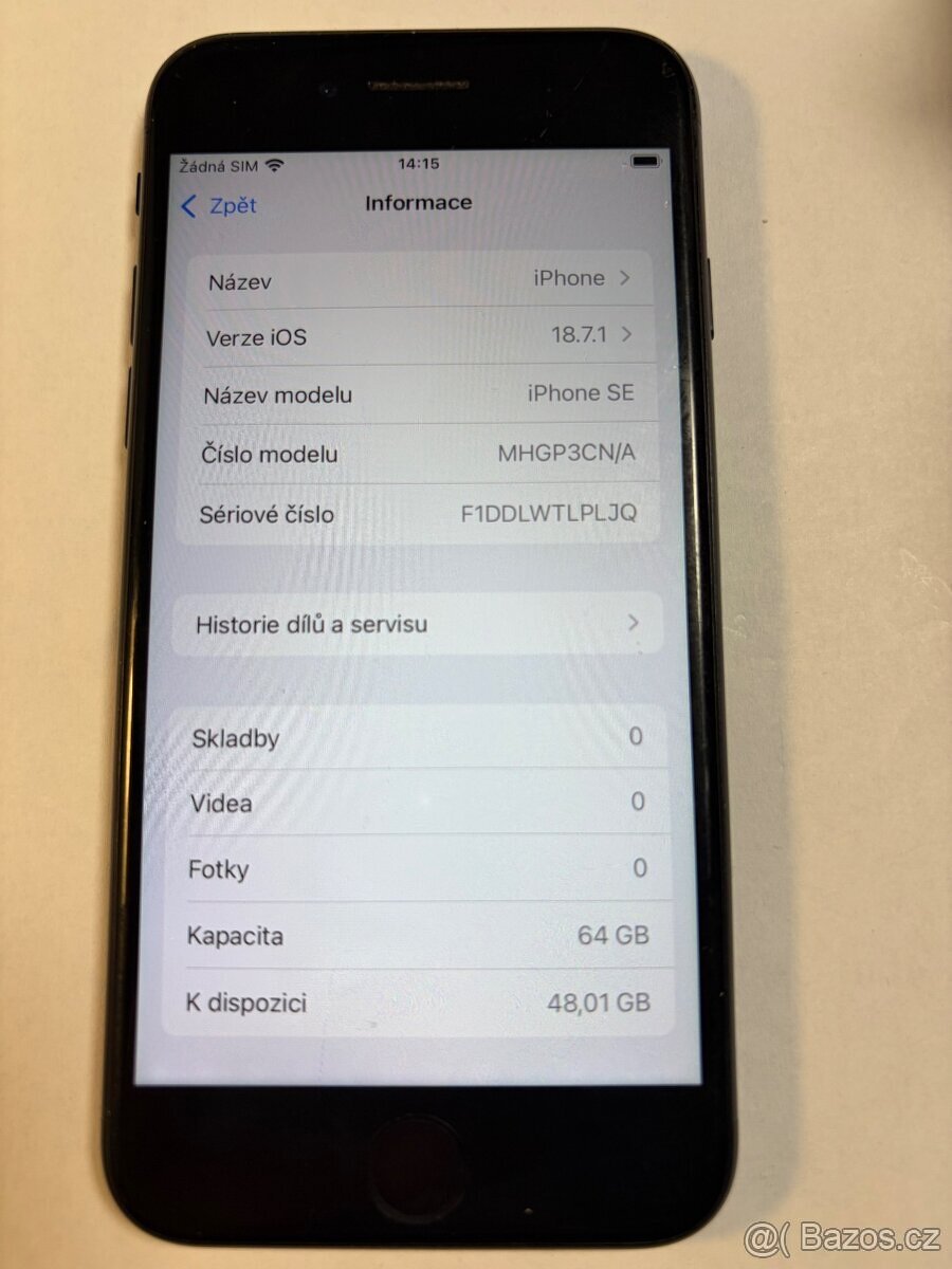 Apple iPhone SE 2020 64gb kondice baterie 100% s kabelem Ce - 5