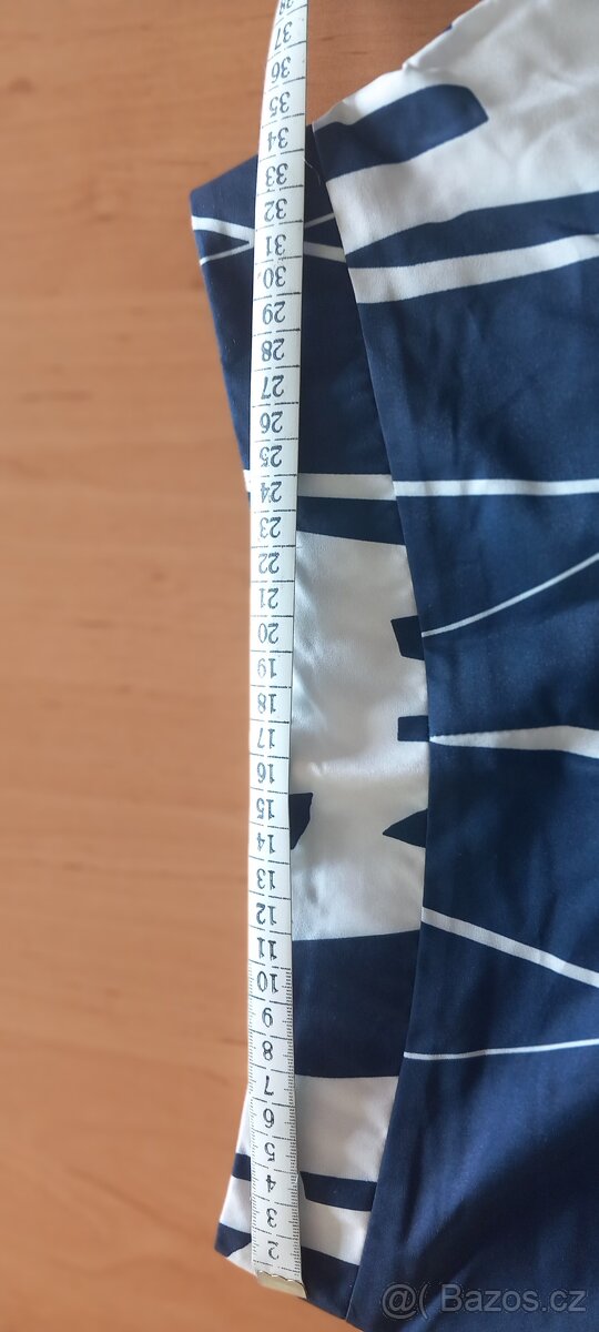 Modrobílé široké kalhoty - 5