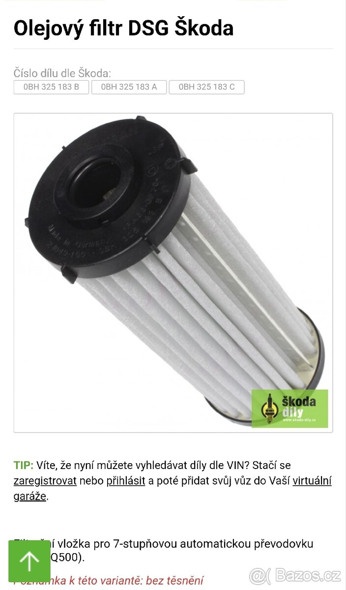 DSG Originální Filtr 0BH325183B - 5