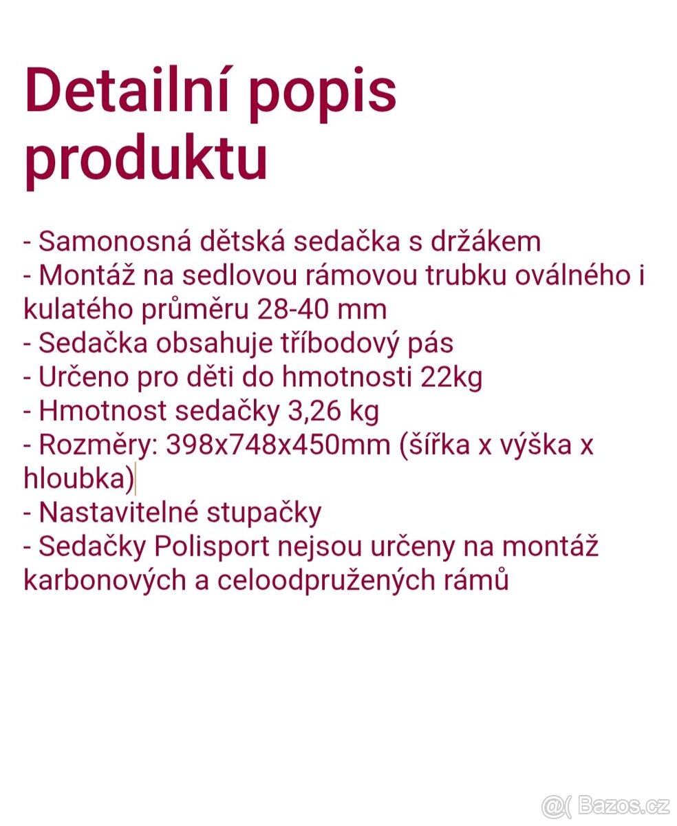 Dětská sedačka na kolo - 5