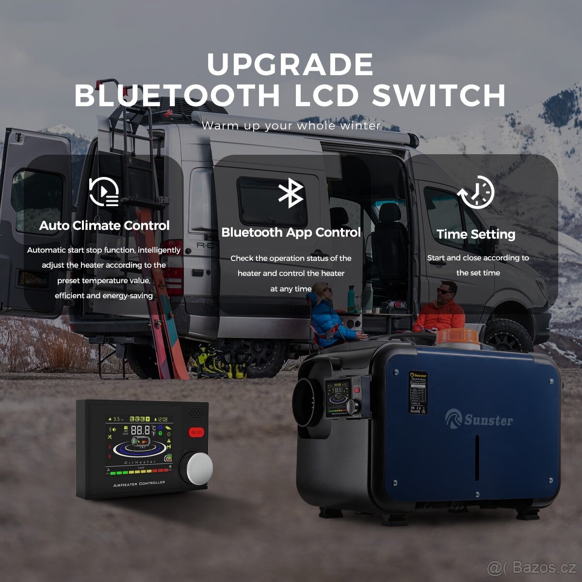 Naftové topení 5-8kW, 12/24/230V, auto start/stop, BT - 5