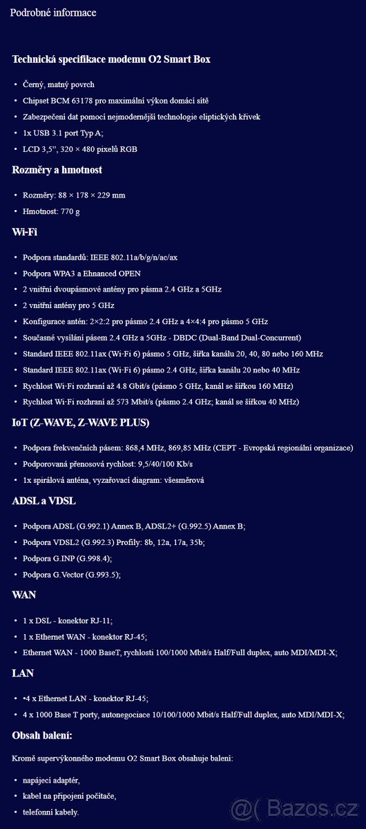 SMARTBOX O2 v1 v2 moderní rychlý router pevná linka/optika - 5