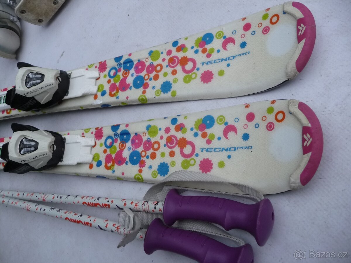 239. Detske lyže TECNO - 100 cm + boty LANGE 30 eu + hole - 5