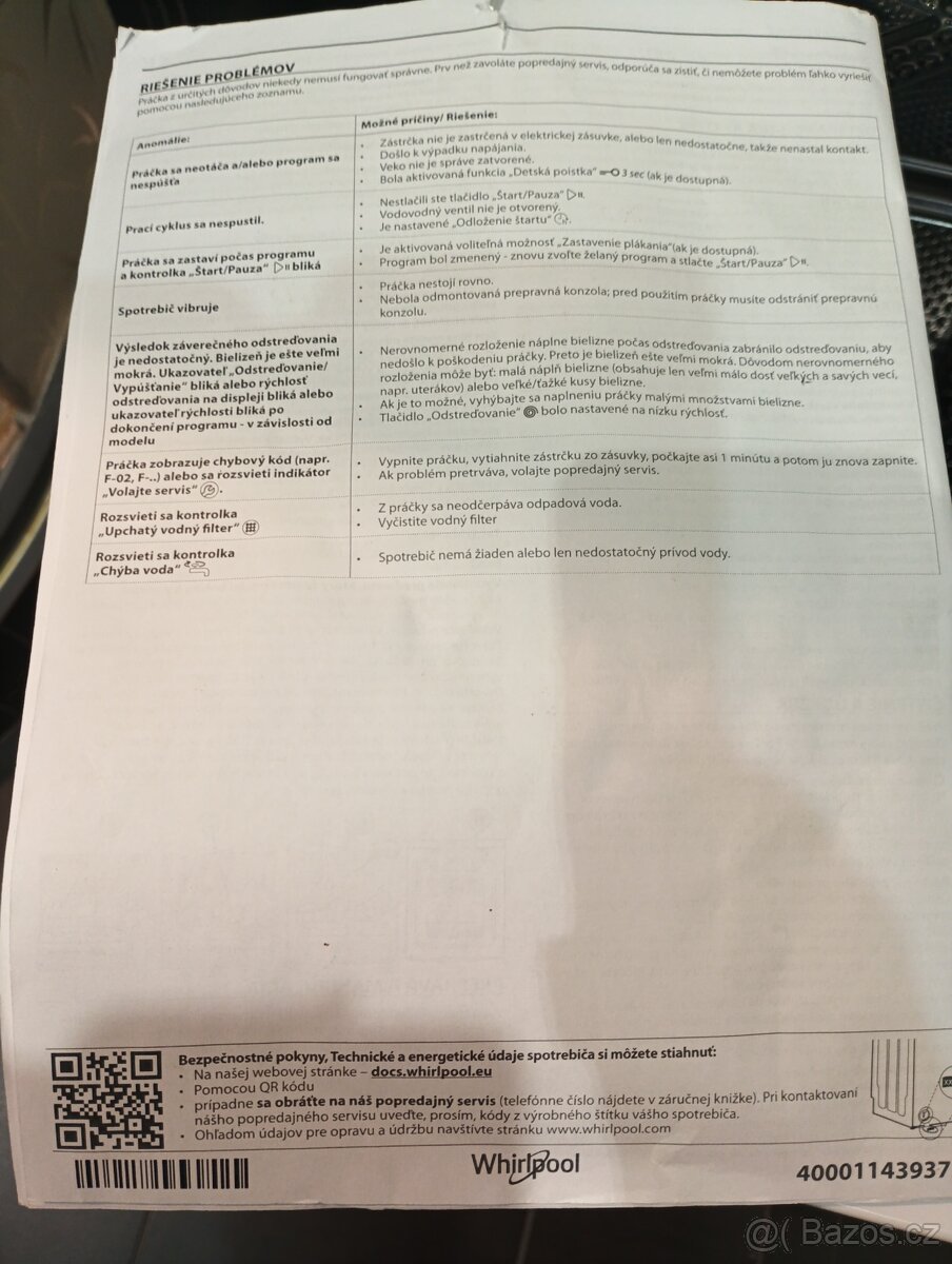 Pračka Whirlpool - 5