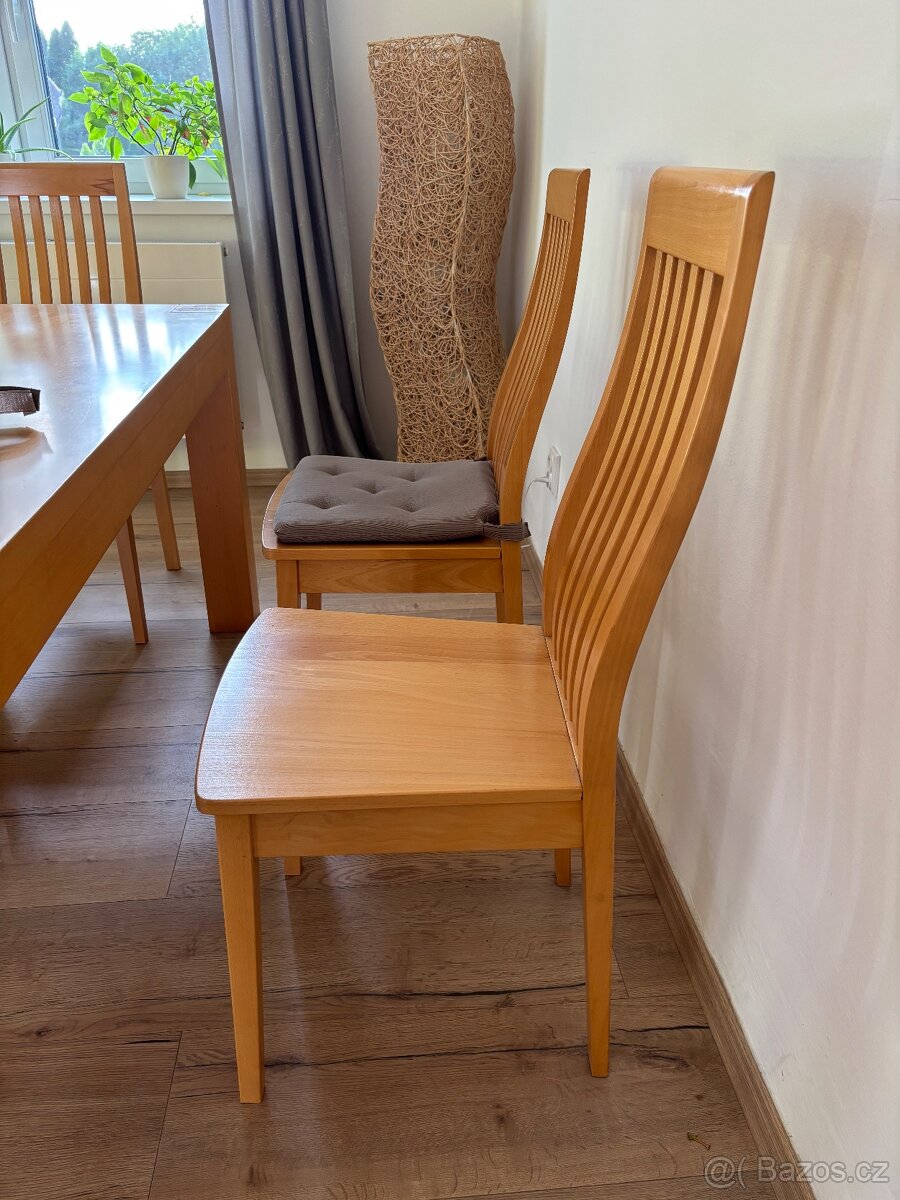 Jídelní stůl z masivu + 6 židlí - 5