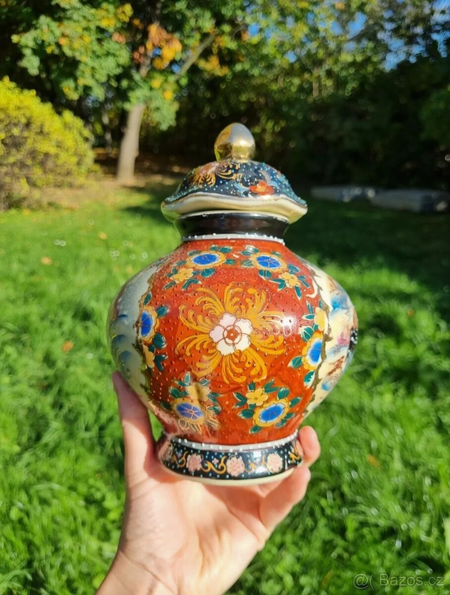 Velmi krásná stará činska porcelánová váza, ručně malovaná - 5