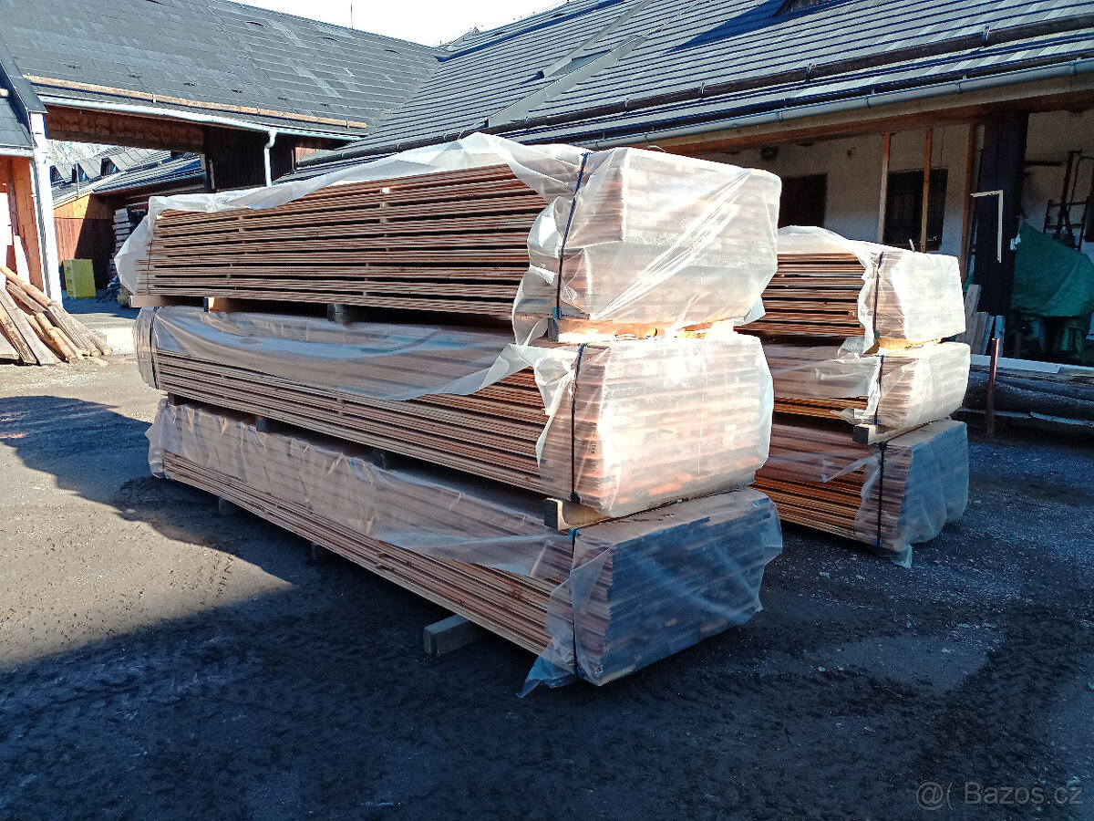 Prodám modřínové palubky (terasa či fasádá), TLOUŠTKA 2,1 cm - 5