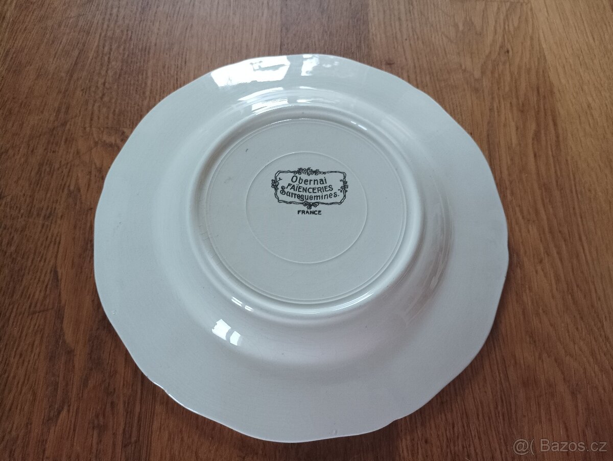 VINTAGE FAJÁNS TALÍŘ SARREGUEMINES HENRI LOUX FRANCIE - 5