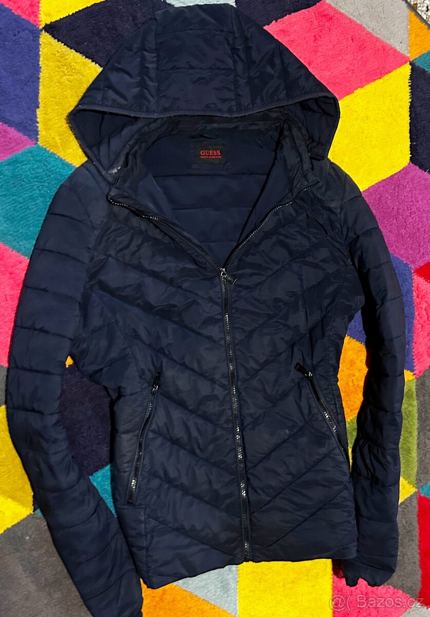 GUESS PADDED PÁNSKÁ NAVY STYLOVÁ SLIM BUNDA-L - 5