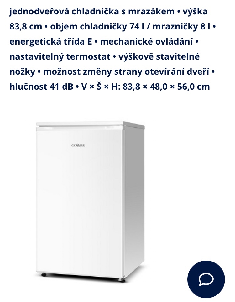 Prodám lednice chladnička Goddess - 5
