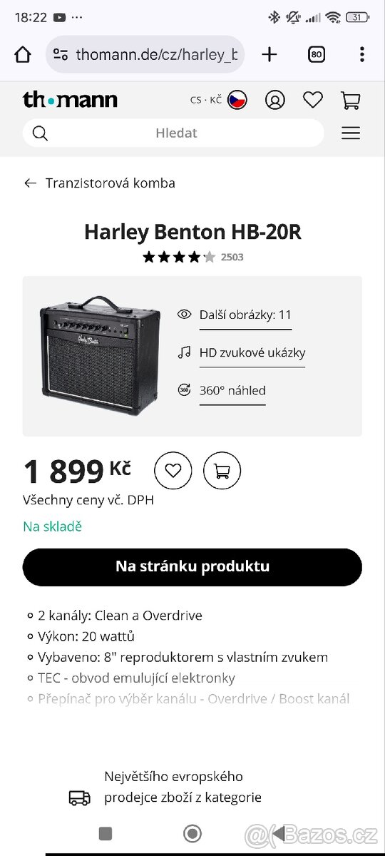 Kytarové kombo Harley Benton HB20R - 5