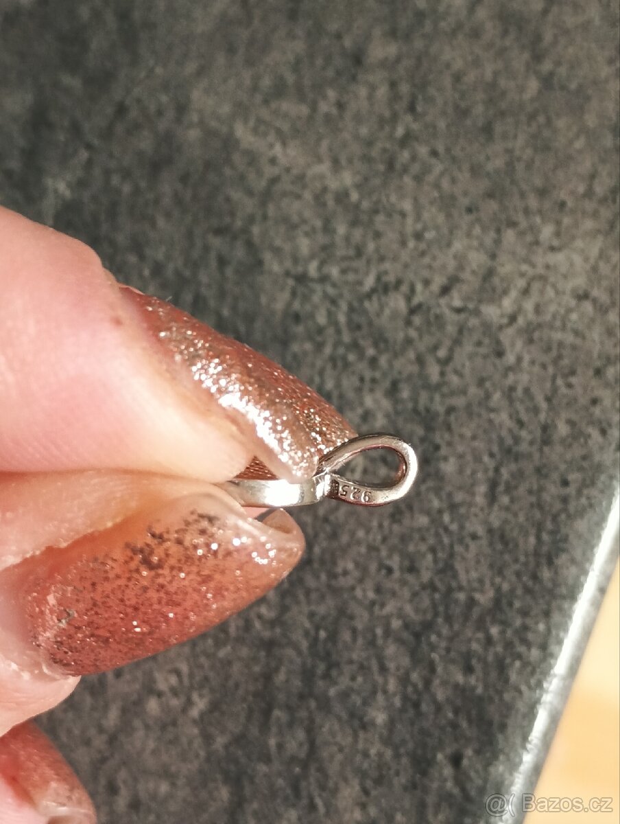 Stříbrné náušnice a přívěsek s opálem - 5