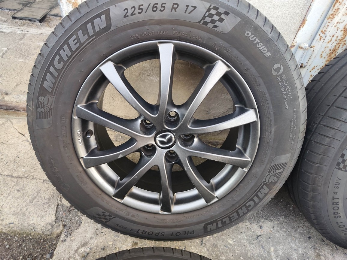 17"letní antracit alu sada 5x114 origo Mazda CX5 CX7 225/65 - 5