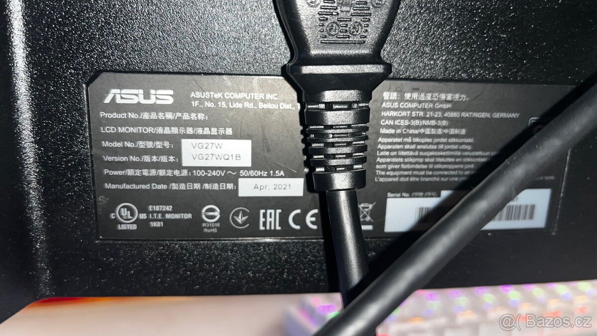 🖥️ ASUS TUF Gaming VG27WQ1B – 27” QHD 165Hz - 5