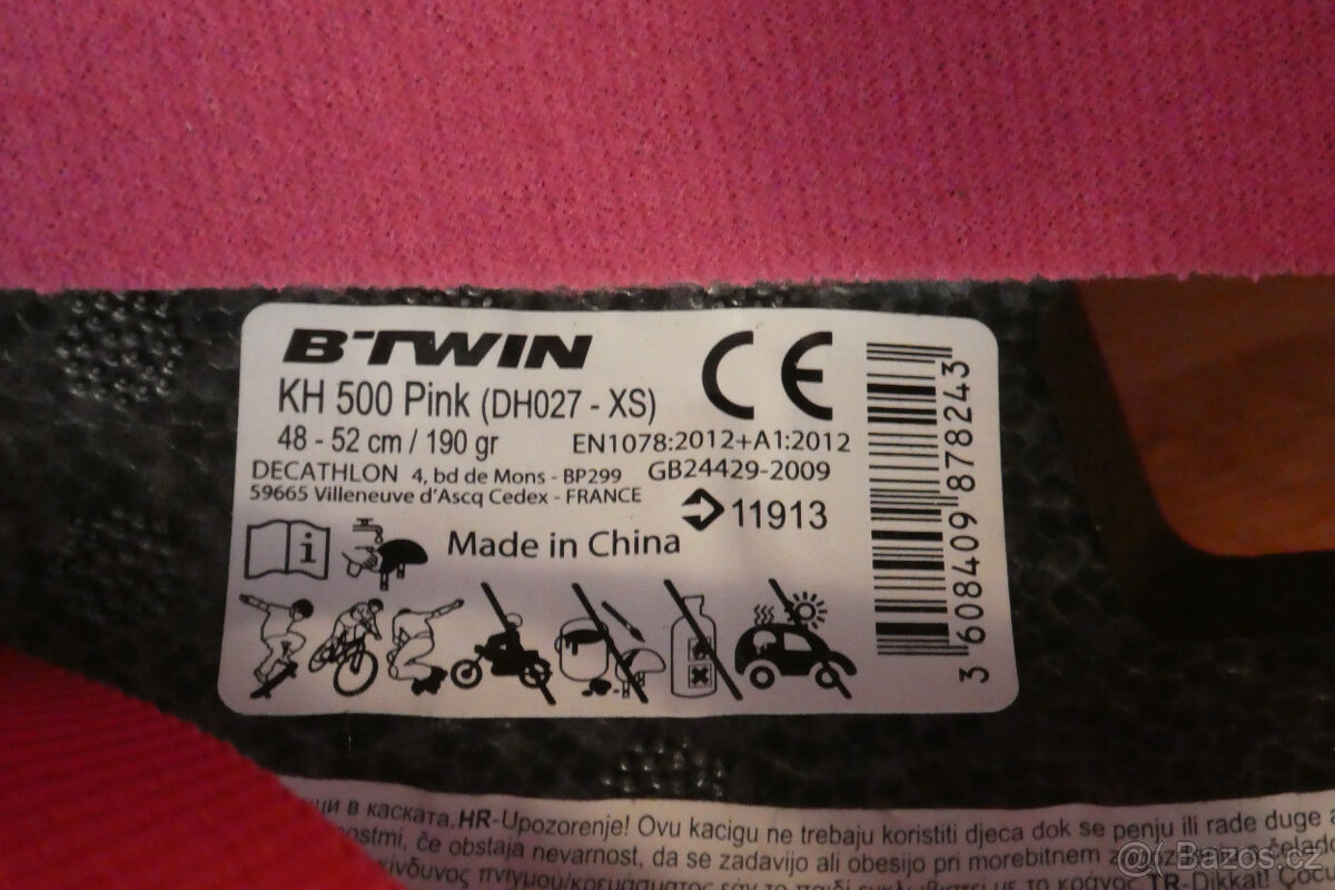 detská přilba B´twin růžové barvy - 5