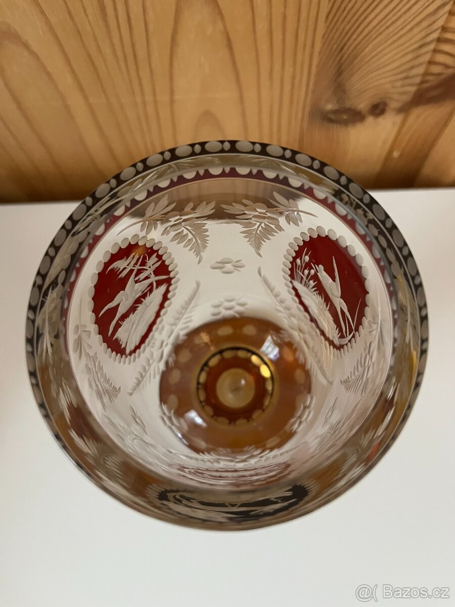 Nádherný starožitný pohár s mysliveckým motivem - 5