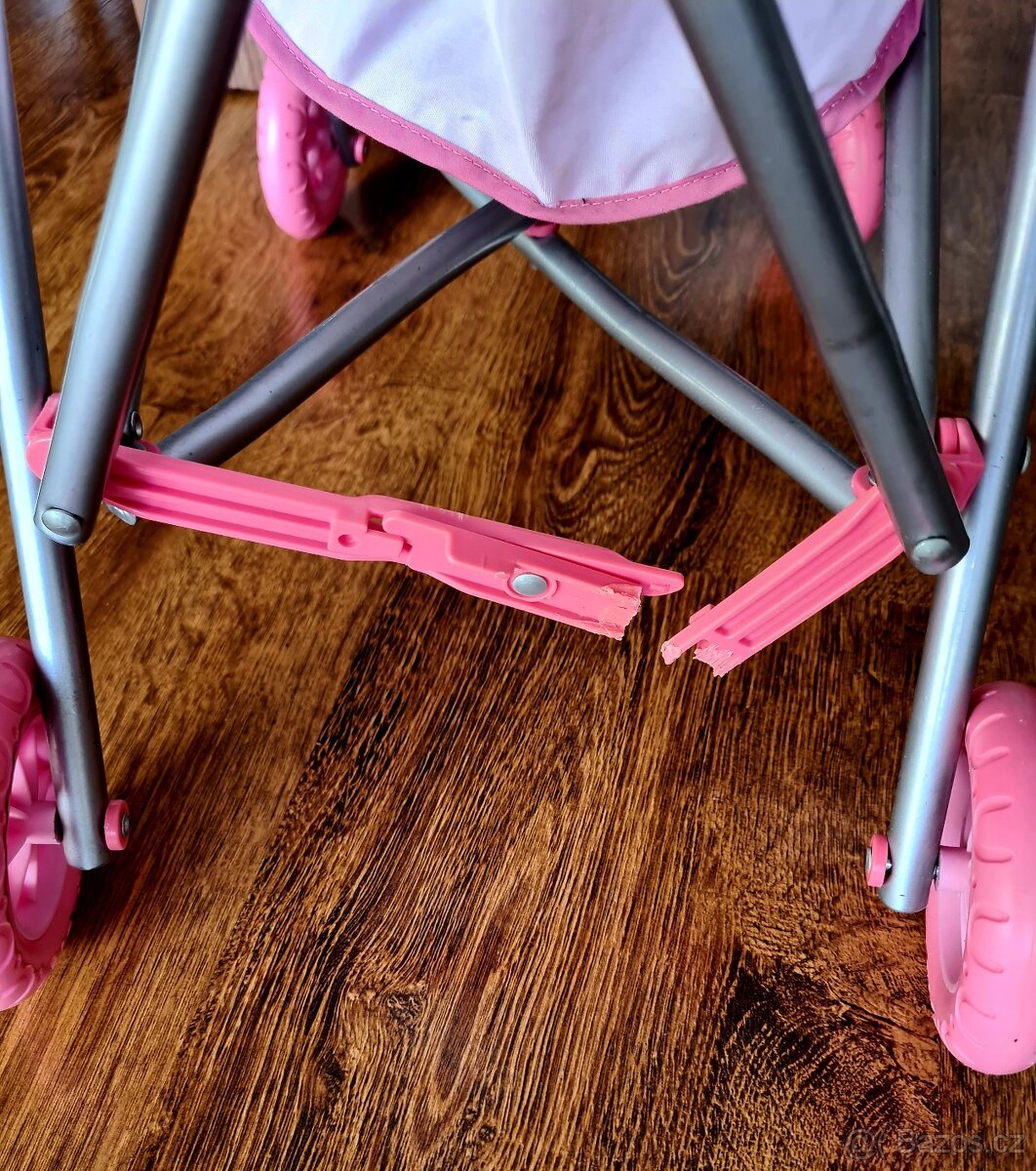 Kočárek pro panenky, skládací - ježděný jen doma - 5