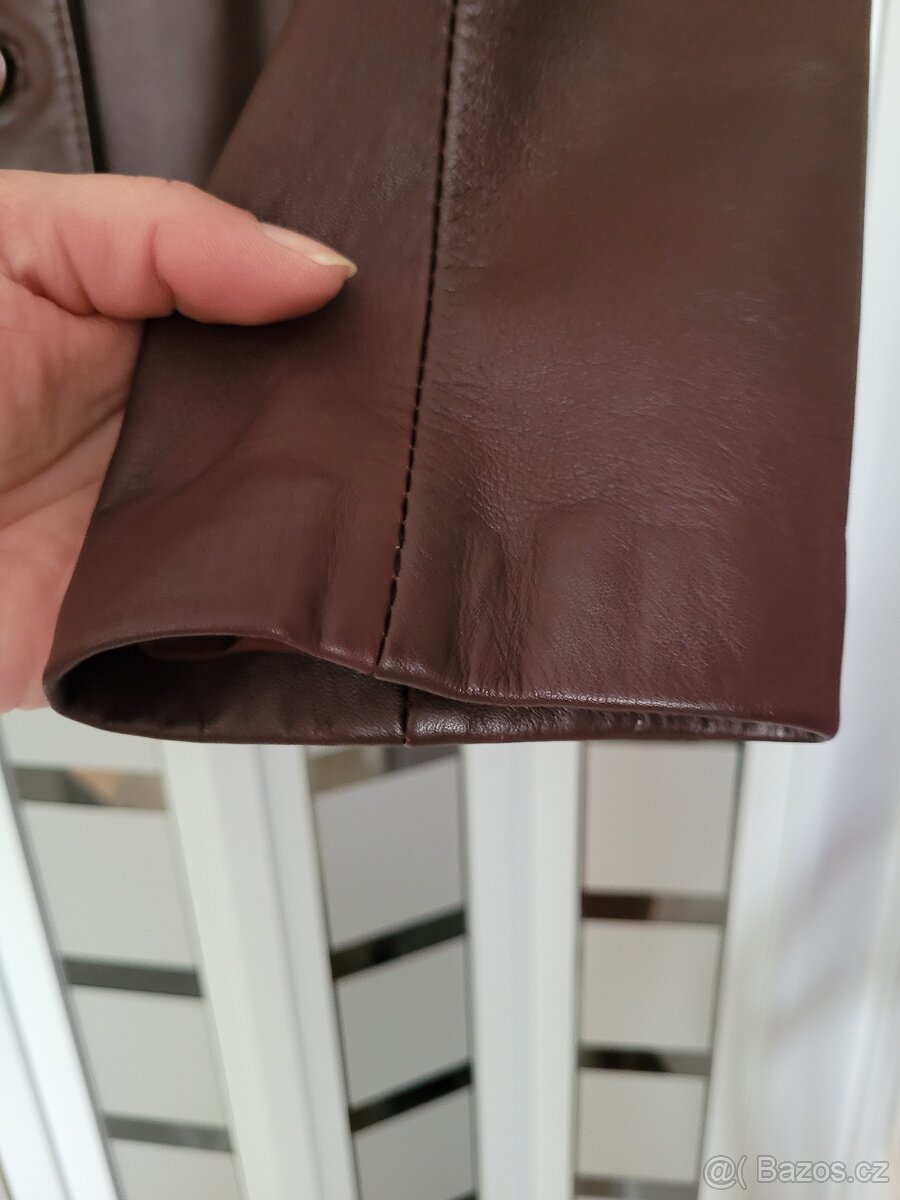 Kožená bunda M (38/40) vínová - 5