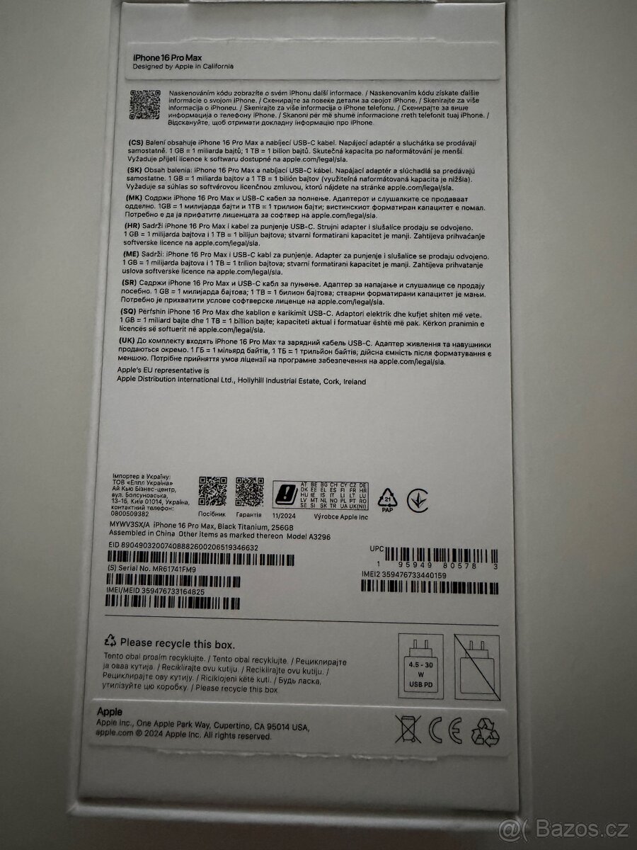 Prodám Apple IPhone 16 Pro Max 256GB - 5