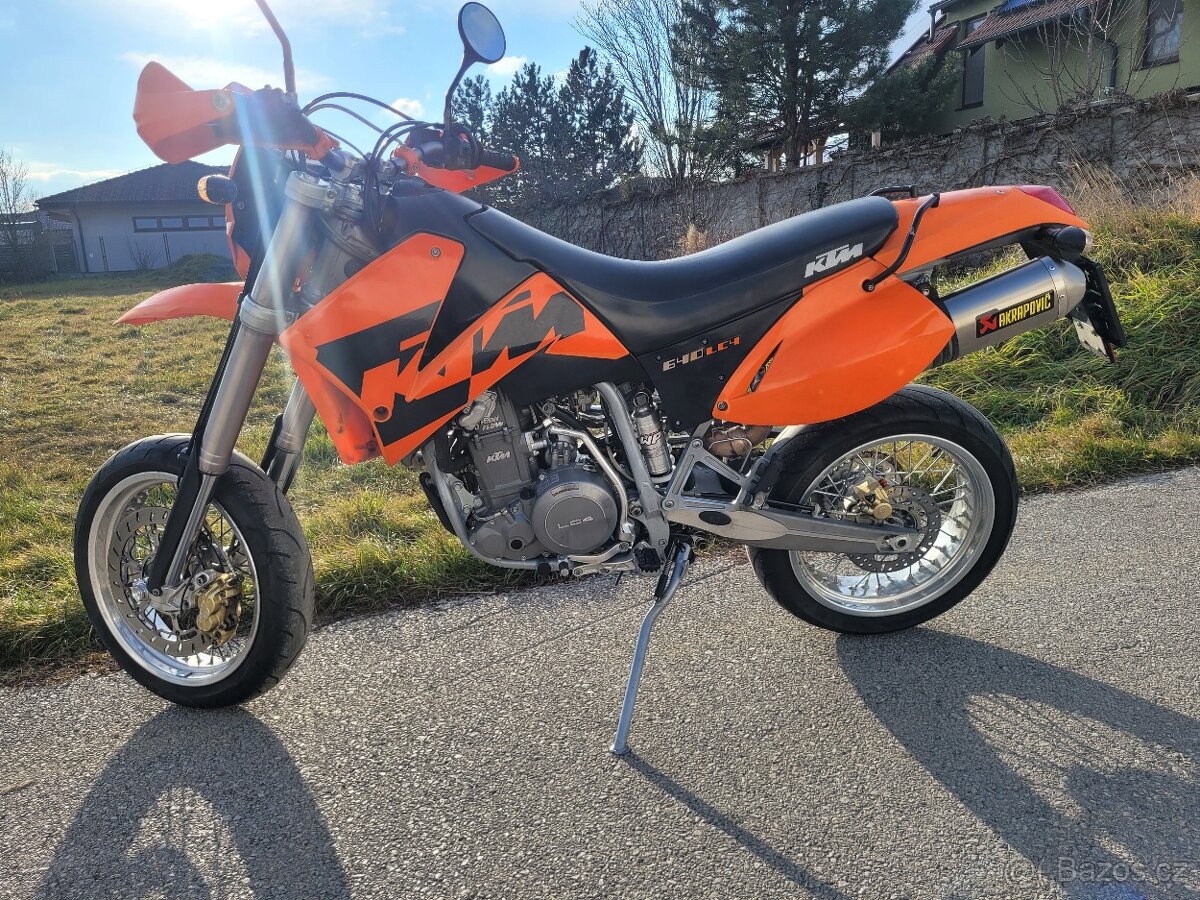 KTM 640 LC4 Supermoto, el. štartér 2004, akrapovič