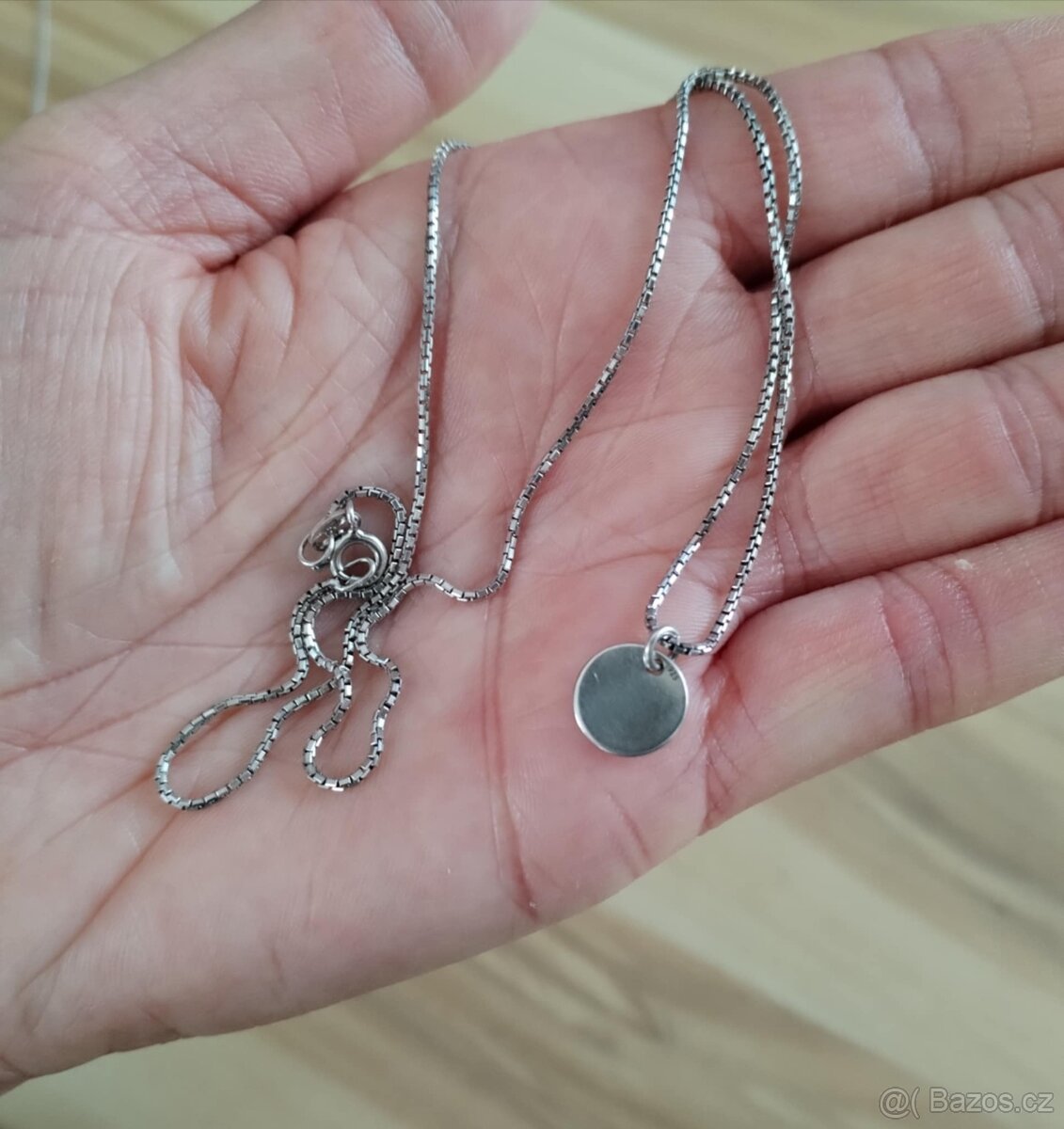 2x stříbrný řetízek, přívěsek srdce, penízek - 5