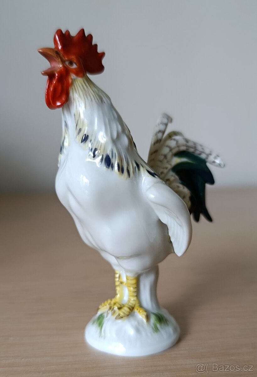 Porcelánová soška kohout Meissen - 5