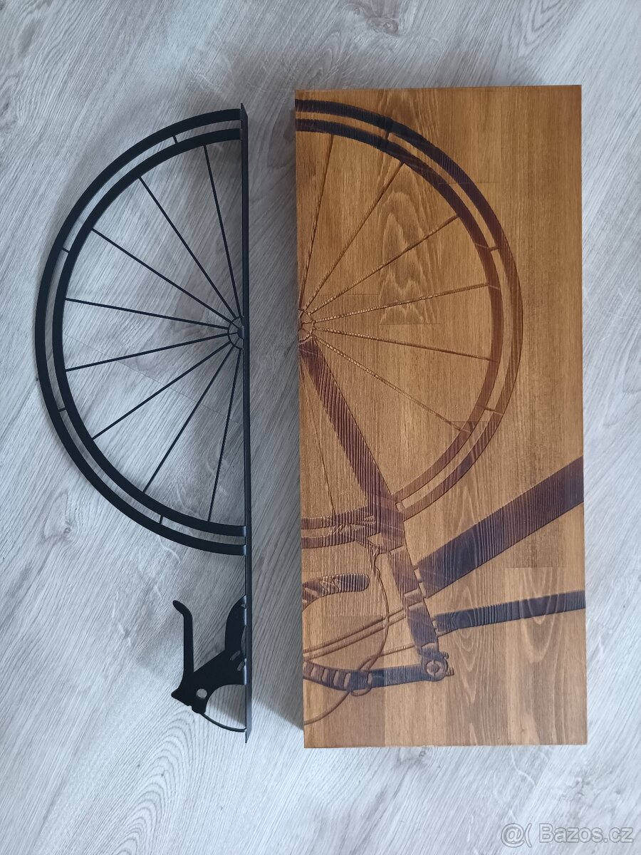 Nástěnná dekorace BYCIKL 45 cm kov, dřevo - 5