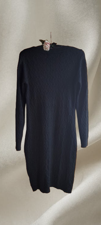 Just Woman černé copánkové svetrové šaty - 5