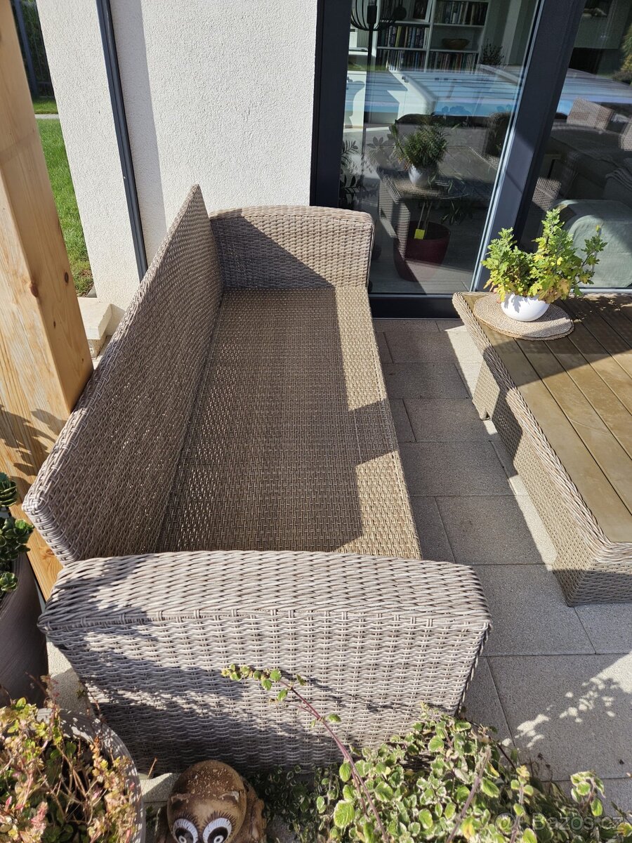 Ratanova sedací souprava s polstry - 5