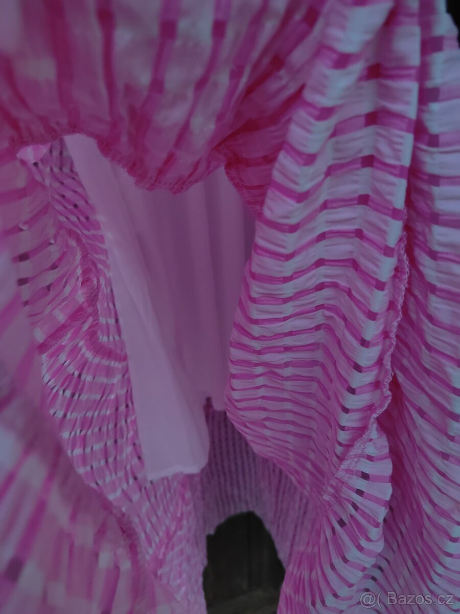 Letní růžové saty L /XL - 5