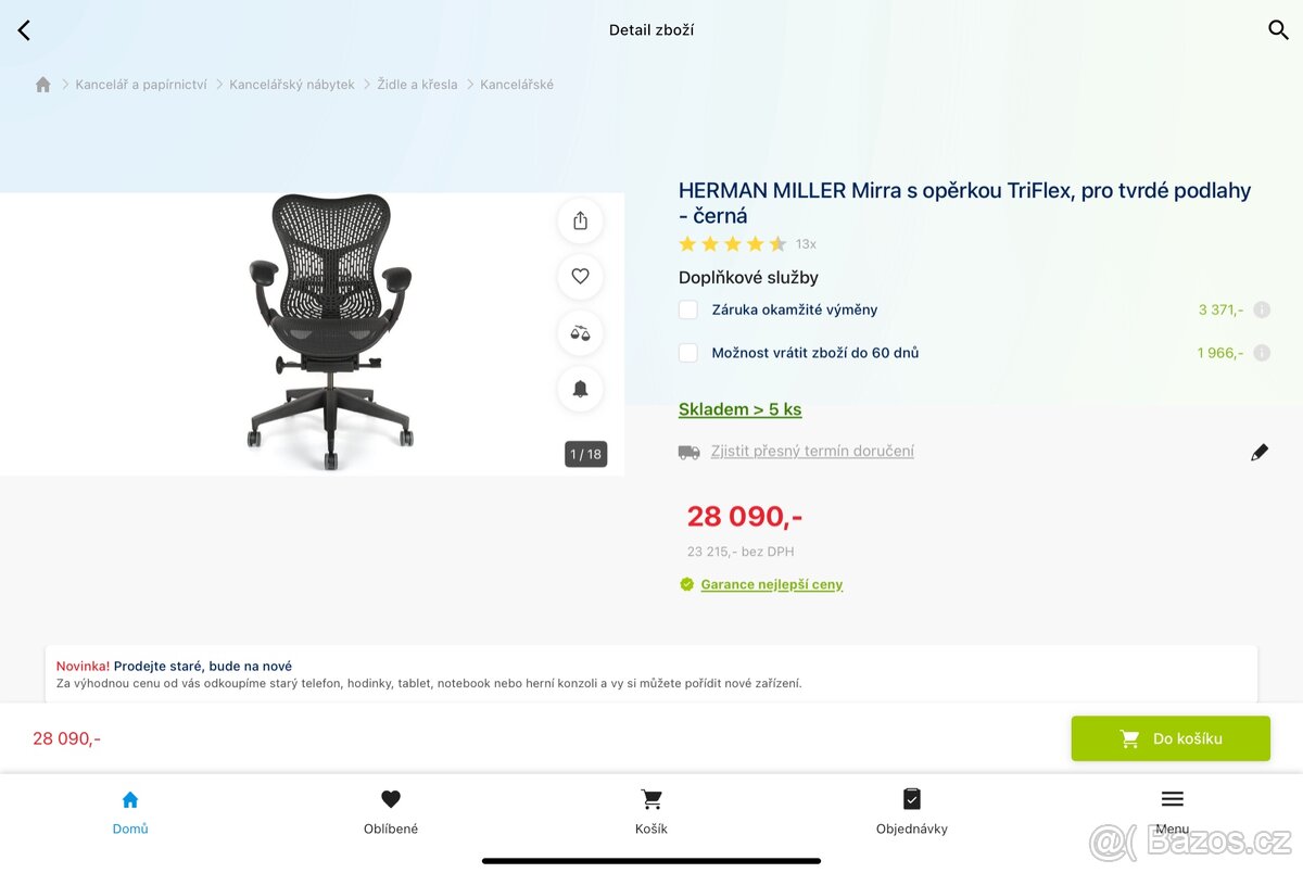 Kancelářská židle Herman Miller Mirra 2 - top stav - 5