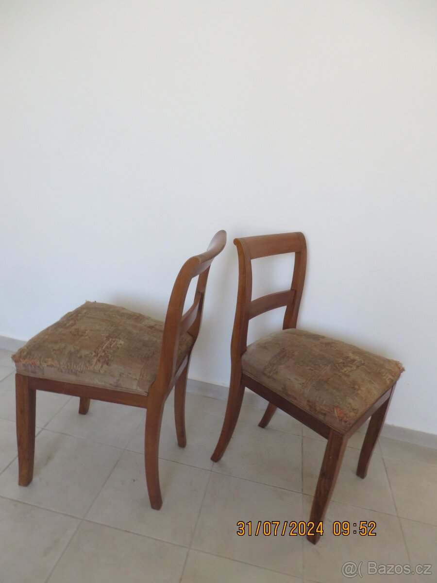 2 Židle Biedermeier na renovace - 5