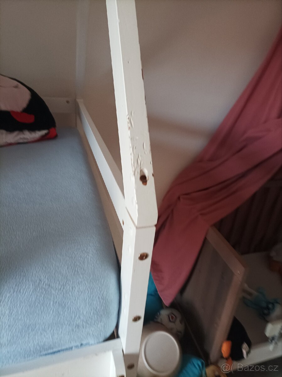 Patrová domeckova postel z borovicového dřeva - 5