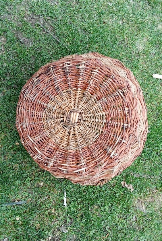 Starý velký proutěný koš - 5