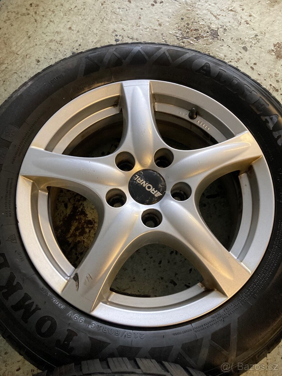 Litá kola RONAL 6.5J x 16H2 ET 45 + celoroční pneu Tomket - 5