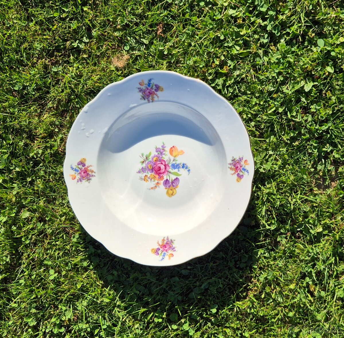 Krásný velký porcelánový hluboký talíř průměr 30 cm - 5