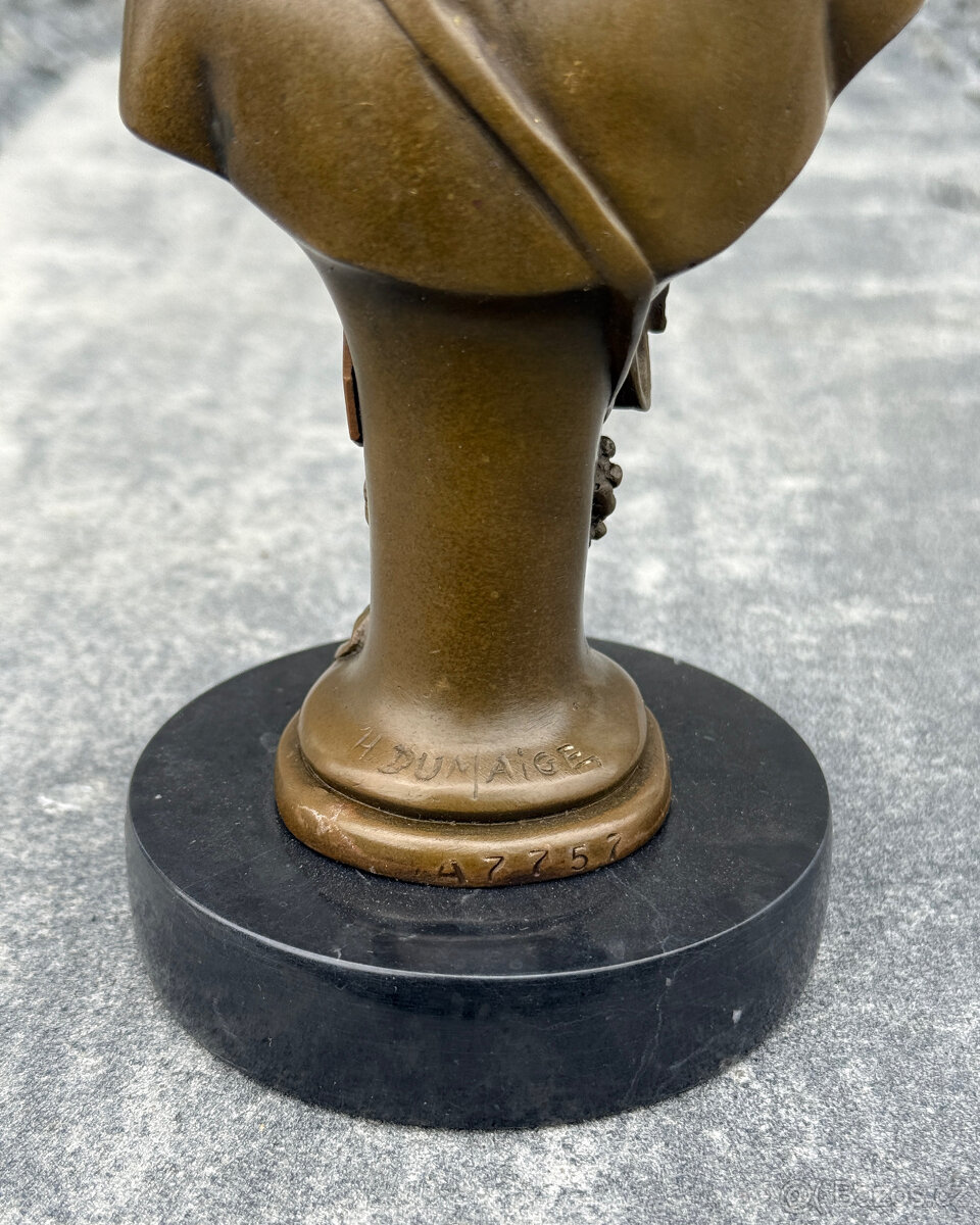 Bronzová busta Bacchus socha boha vína antická luxus dekor - 5