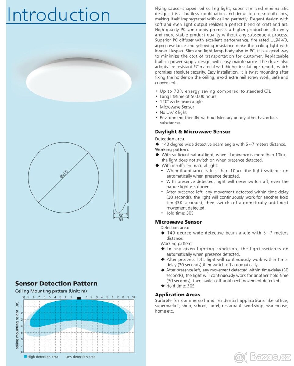 NOVÁ kvalitní LED svítidla s mikrovlnným čidlem pohybu - 5