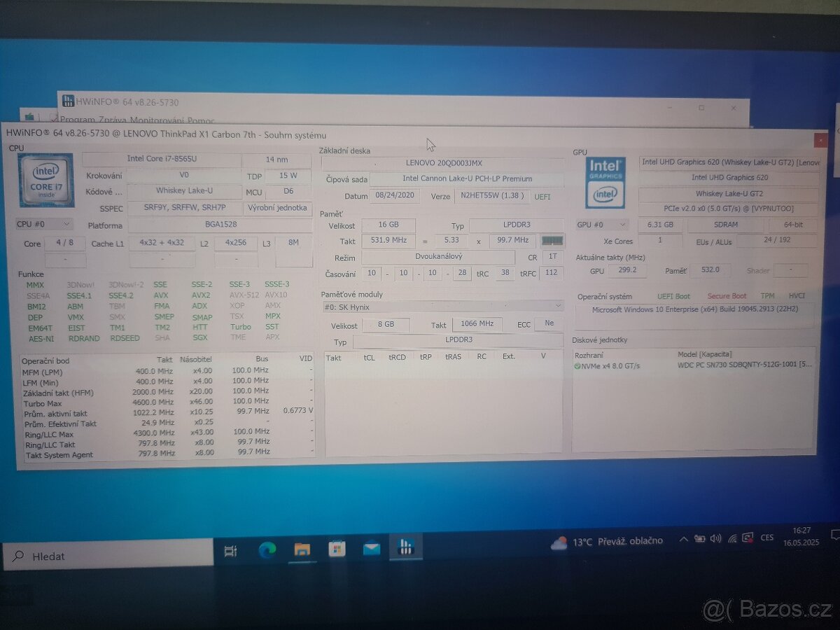 Lenovo X1 2K 14'' Carbon 7th Gen + Nová baterie a Přísluše - 5