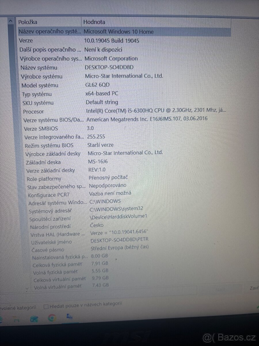 Herní notebook MSI GL62 6QD - 5