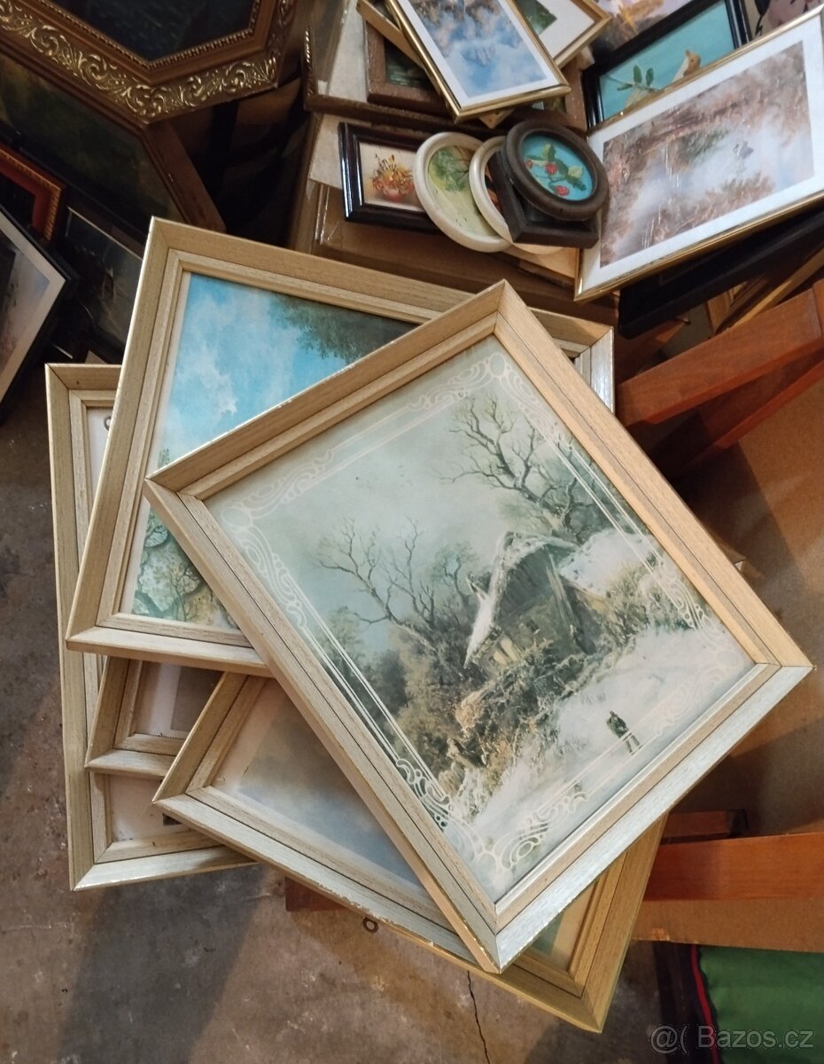 Nabízím rámy a rámečku s obrázky i bez min. 35ks - 5