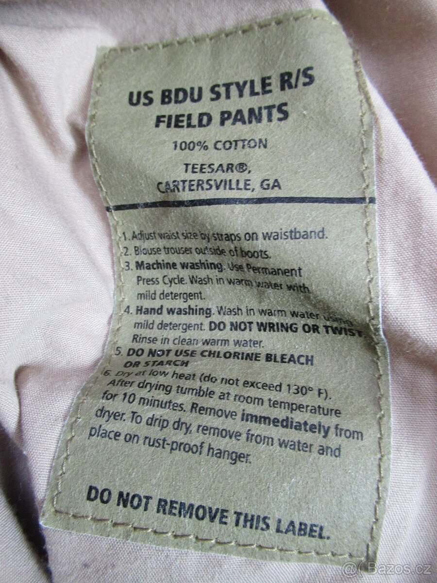 vojenské kalhoty US BDU R/S Medium Regular - 5