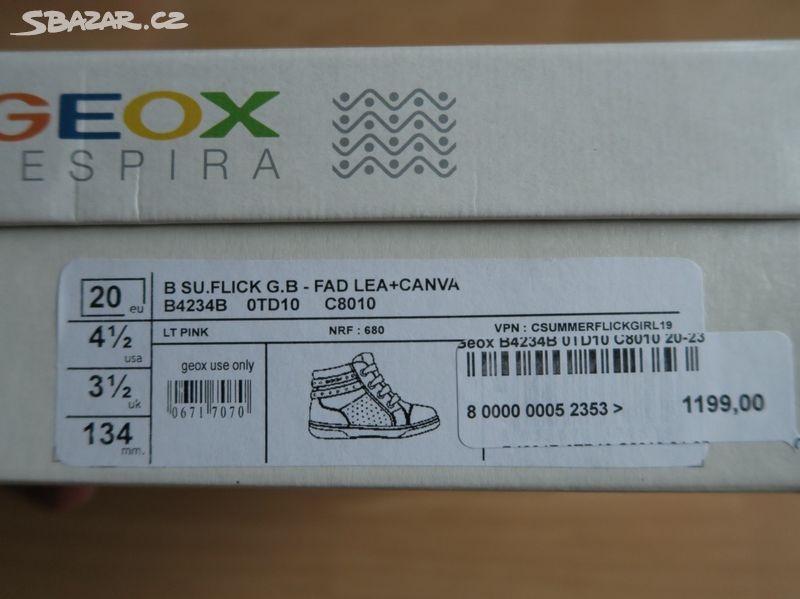 Geox 20 dívčí kožené kotníkové botičky - 5