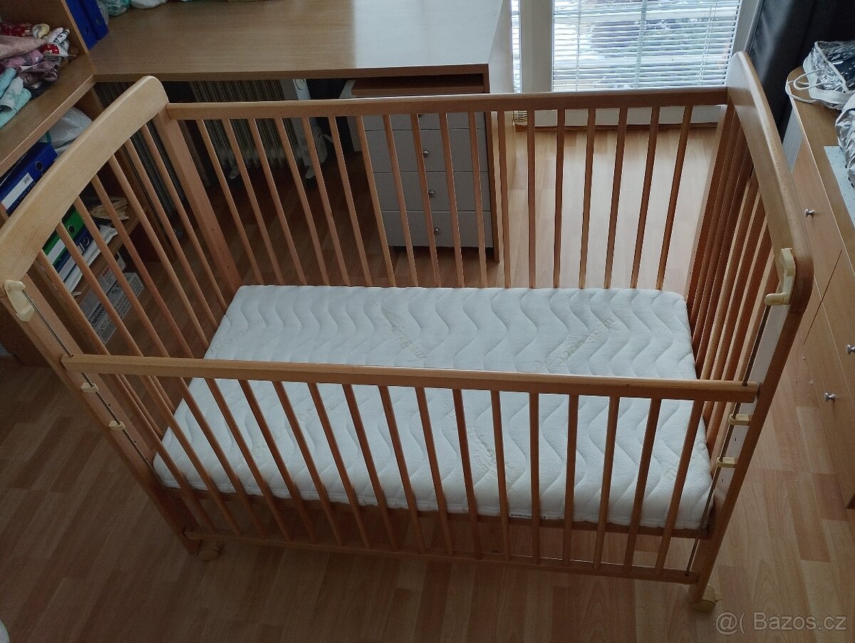 Dětská postýlka, masiv buk. - 5