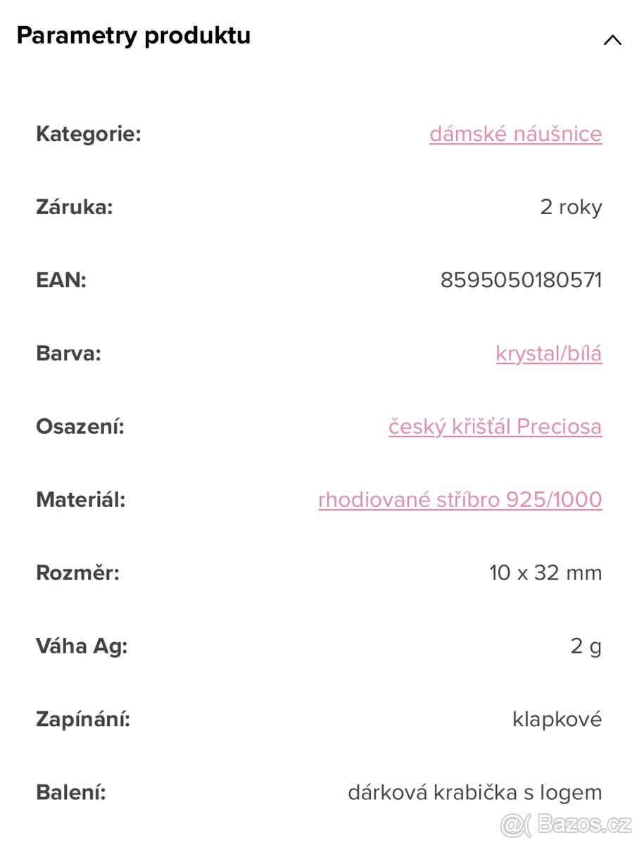 Stříbrné náušnice Preciosa Aquila - 5