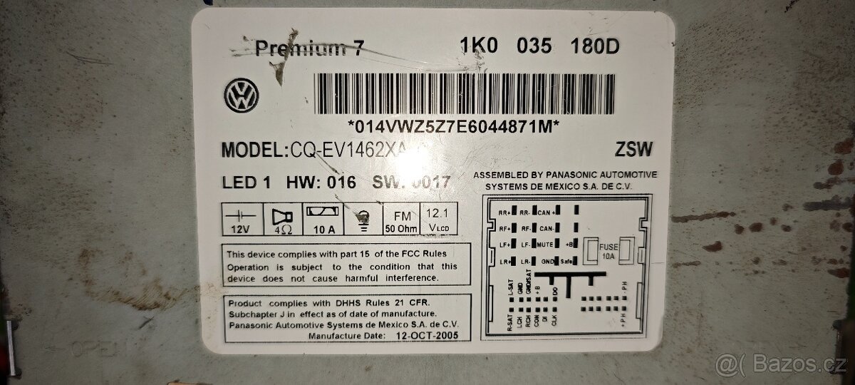 Originální autorádio VW Premium 7 s měničem na 6CD MP3 - 5