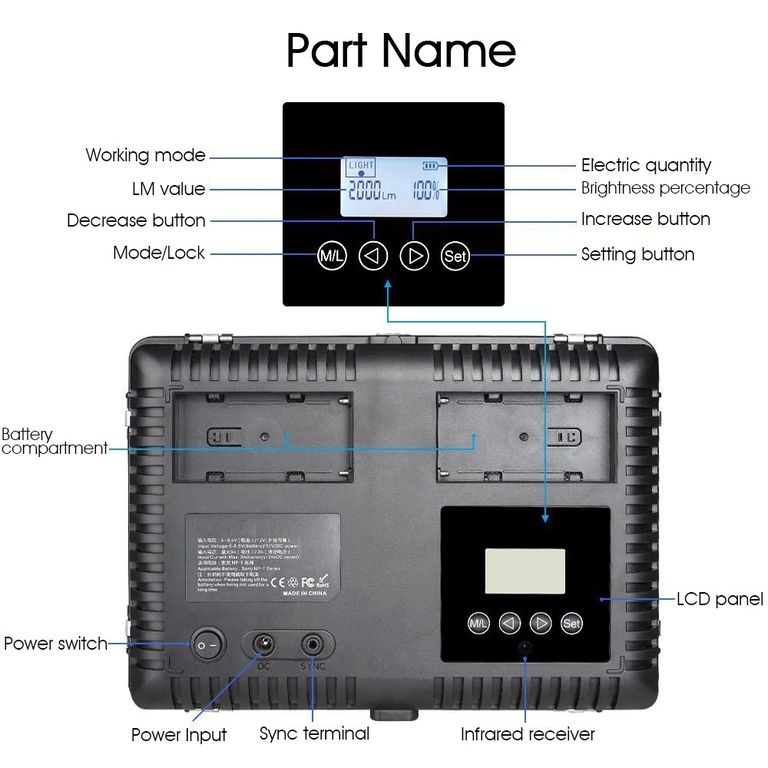 Studiová regulovatelná profesionální LED foto/video souprava - 5