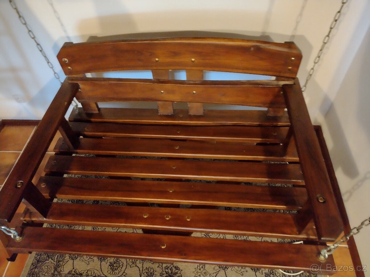 Závěsná sedací houpačka ,masiv ořech - 5